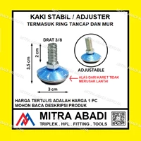 Adjuster Foot Kaki Stabil 35 x 30 mm Baut M8 Meja Rak Lemari fitting dan hardware perabotan