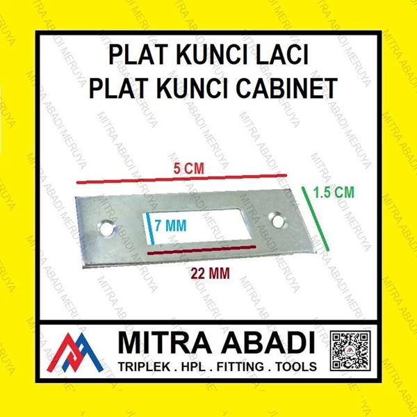 Plat Kunci Strip Kabinet Laci Striking Plate Plat Cabinet Slide Fitting dan Hardware Perabotan