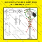 Kunci Sentral Depan Central Lock HL 288 HUBEN (Silinder) Fitting dan Hardware perabotan 1