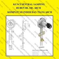 Kunci Sentral Samping Central Lock HL 108 - 60cm HUBEN (Komplit) Fitting dan Hardware Perabotan