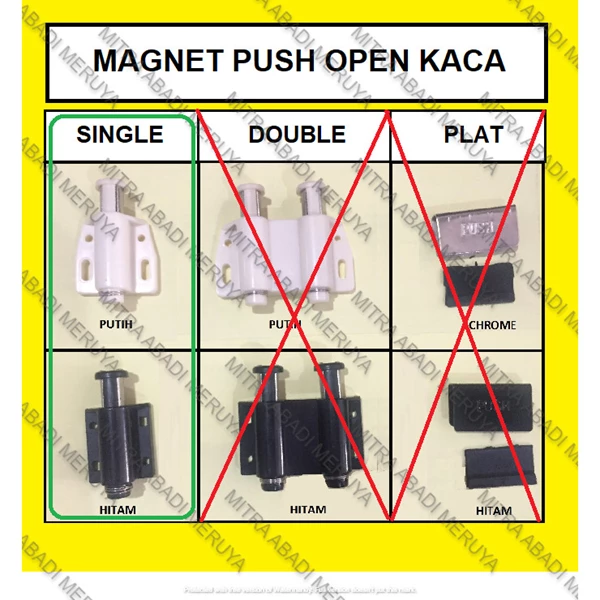 Kunci Magnet Lemari Kaca Push Open Kitchen Set Magnet Single Fitting dan Hardware Perabotan
