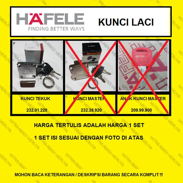Kunci Laci Hafele Kunci Lemari Hafele FLIP KEY TEKUK PATAH 232.01.220 Fitting dan Hardware Perabotan