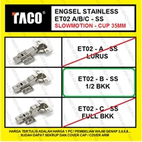Engsel Sendok Stainless TACO ET02-B 1/2 Bkk Engsel Stainless Fitting dan Hardware Perabotan