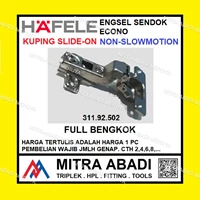 Engsel Sendok HAFELE Metalla Econo 502 Full Bkk Slide On Fitting dan Hardware Perabotan