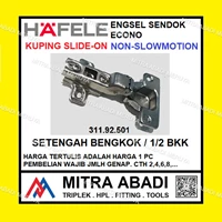 Engsel Sendok HAFELE Metalla Econo 501 1/2 Bkk Slide On Fitting dan Hardware Perabotan