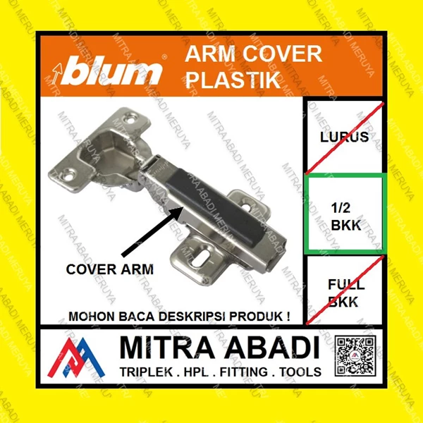 Cover Cap Plastik Engsel BLUM NON-SM 1/2 Bengkok Fitting dan Hardware Perabotan