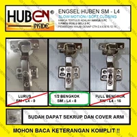 Engsel Sendok HUBEN Slow Motion Soft Close Hidrolik SM-L4 1/2 BENGKOK Fitting dan Hardware Perabotan