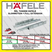 Rel Laci Hafele Rel Tandem Hafele 45cm Full Ext. Slowmotion Drawer Fitting dan Hardware Perabotan