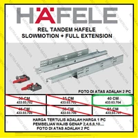 Rel Laci Hafele Rel Tandem Hafele 40cm Full Ext. Slowmotion Drawer Fitting dan Hardware Perabotan