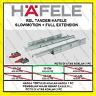 Rel Laci Hafele Rel Tandem Hafele 35cm Full Ext. Slowmotion Drawer Fitting dan Hardware Perabotan 1