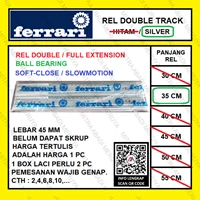 Rel Laci Slowmotion FERRARI 45mm - 35cm Rel Laci Dobel Full Extension Fitting dan Hardware Perabotan