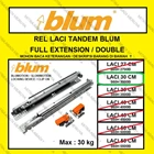 Rel Tandem BLUM 30 cm Double Extension Rel Laci BLUM Rel BLUM Fitting dan Hardware Perabotan 2