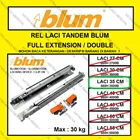 Rel Tandem BLUM 35 cm Double Extension Rel Laci BLUM Rel BLUM Fitting dan Hardware Perabotan 2