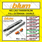 Rel Tandem BLUM 40 cm Double Extension Rel Laci BLUM Rel BLUM Fitting dan Hardware Perabotan 2