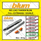 Rel Tandem BLUM 50 cm Double Extension Rel Laci BLUM Rel BLUM Fitting dan Hardware Perabotan 2