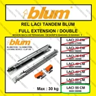 Rel Tandem BLUM 55 cm Double Extension Rel Laci BLUM Rel BLUM Fitting dan Hardware Perabotan 2