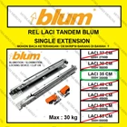 Rel Tandem BLUM 35 cm Single Extension Rel Laci BLUM Rel BLUM Fitting dan Hardware Perabotan 2