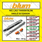 Rel Tandem BLUM 40 cm Single Extension Rel Laci BLUM Rel BLUM Fitting dan Hardware Perabotan 2