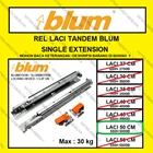Rel Tandem BLUM 50 cm Single Extension Rel Laci BLUM Rel BLUM Fitting dan Hardware Perabotan 2
