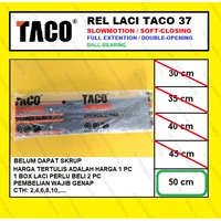 Rel Laci Slowmotion TACO 37mm - 50cm Rel Laci Dobel Full Extension Fitting dan Hardware Perabotan