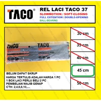 Rel Laci Slowmotion TACO 37mm - 45cm Rel Laci Dobel Full Extension Fitting dan Hardware Perabotan