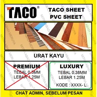 Taco Sheet Wood Grain Luxury PVC Sheet Deco Sheet Fitting dan Hardware Perabotan