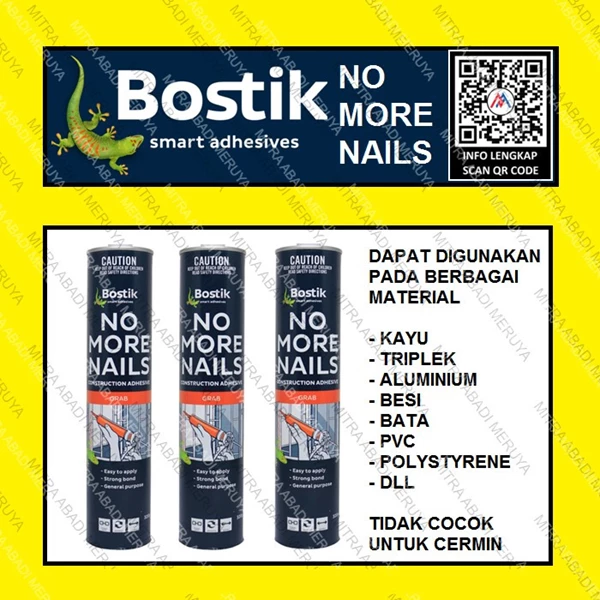 BOSTIK No More Nails GRAB Lem Sealant Serbaguna Kayu Semen Bata Besi Fitting dan Hardware Perabotan