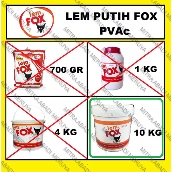 Lem Putih Lem Kayu Lem PVAc Lem FOX 10kg Fitting dan Hardware Perabotan