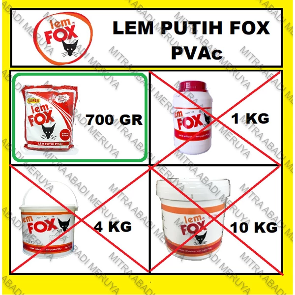 Lem Putih Lem Kayu Lem PVAc Lem FOX 700gr Fitting dan Hardware Perabotan