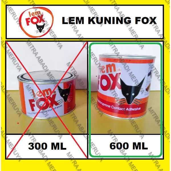 Lem Kuning FOX Kaleng 600 mL lem aibon lem karpet lem sepatu Fitting dan Hardware Perabotan 