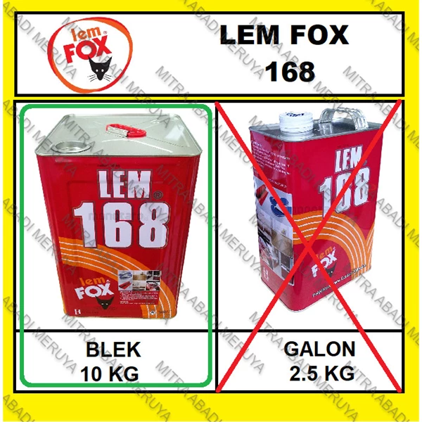 Lem Kuning FOX 168 Blek 10 kg Lem HPL Lem 168 Lem Triplek Fitting dan Hardware Perabotan
