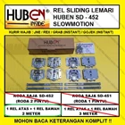 Rel Sliding Lemari HUBEN SD 451 SD 452 (REL ATAS + REL BAWAH) 2 METER Fitting dan Hardware Perabotan 1