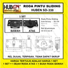 Roda Pintu Lemari Sliding / Geser HUBEN SD-338 Roda Pintu Sliding Fitting dan Hardware Perabotan 1